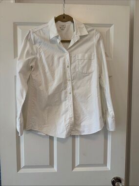 J. Crew White Cotton Button-Down Shirt